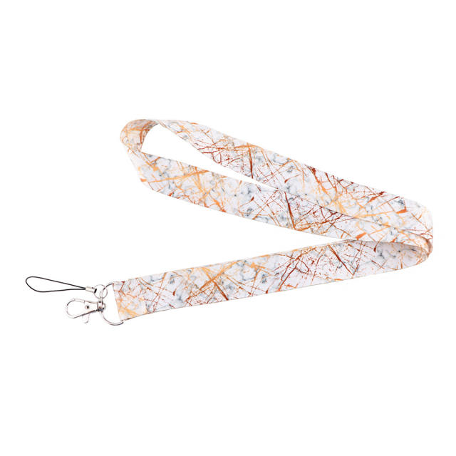 Gradient color marble pattern lanyard keychain