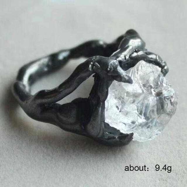 Exaggerated irregular crystal ring
