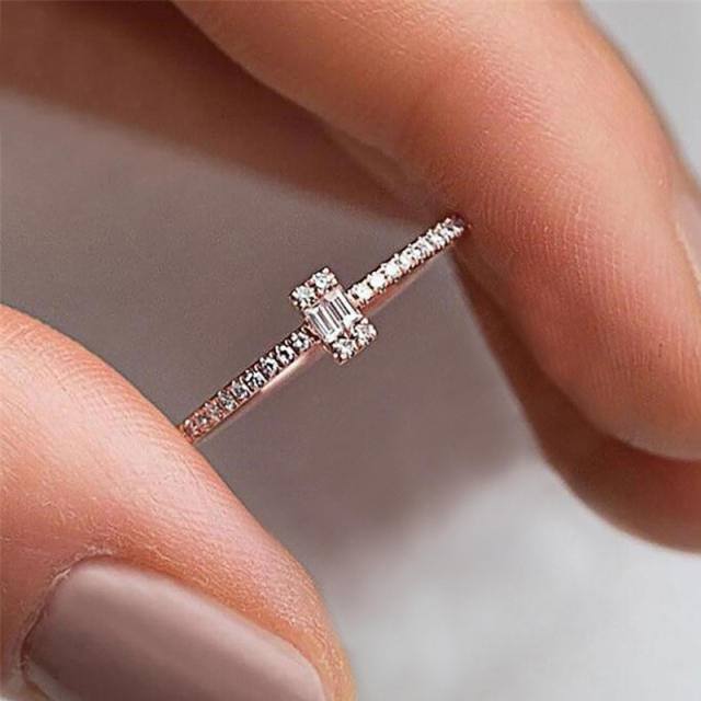 Tiny cz setting dainty stackable rings