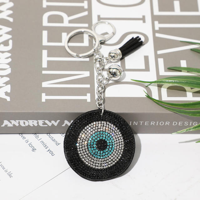 Classic diamond eye tassel keychain