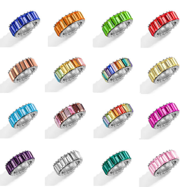 Color crystal finger ring