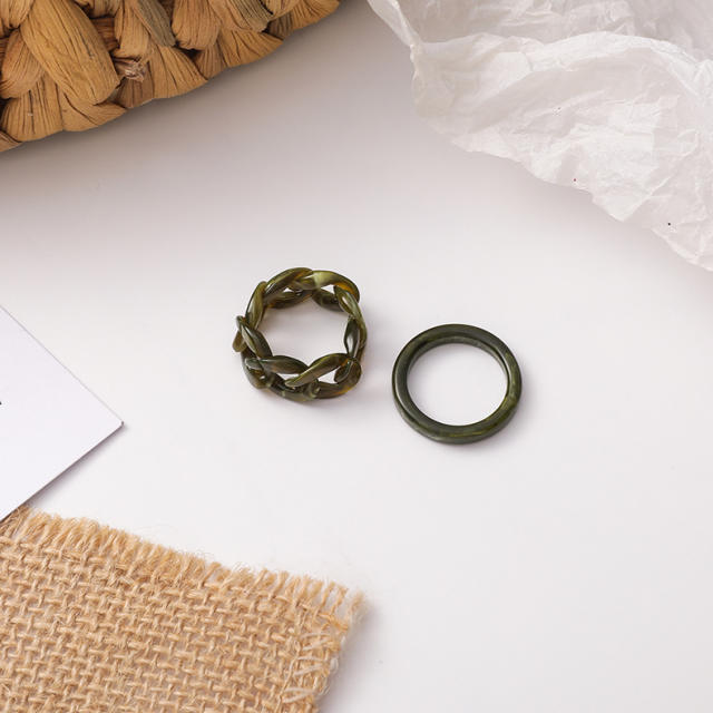 Resin finger ring 2pcs set