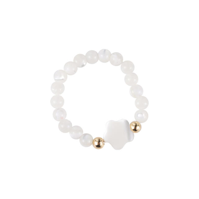 Heart flower freshwater pearl finger ring