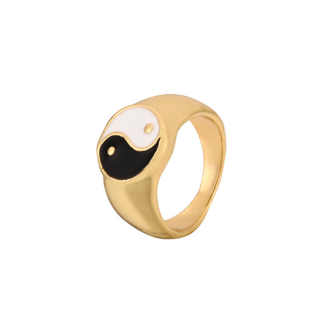 Chinese Tai Chi enamel finger ring