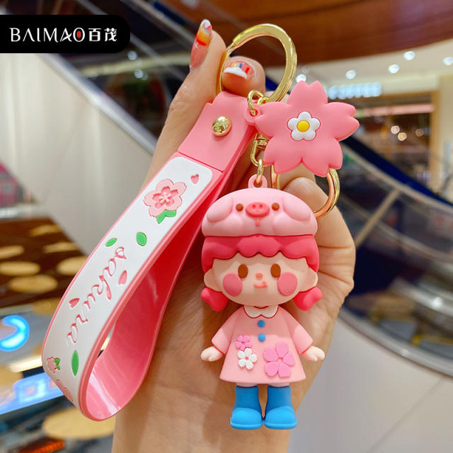 Cartoon Sakura girls' doll keychain