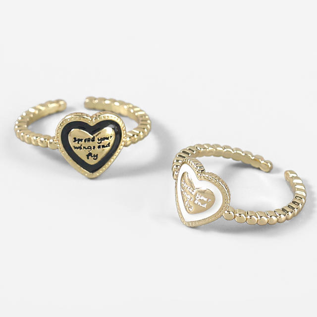 Alloy heart-shaped ring