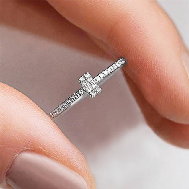 Tiny cz setting dainty stackable rings