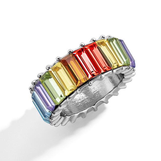 Color crystal finger ring