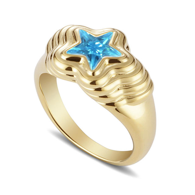 Color star punk finger ring