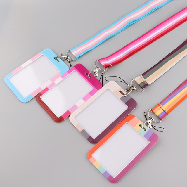 To be loved rainbow lanyard keychain with card holder