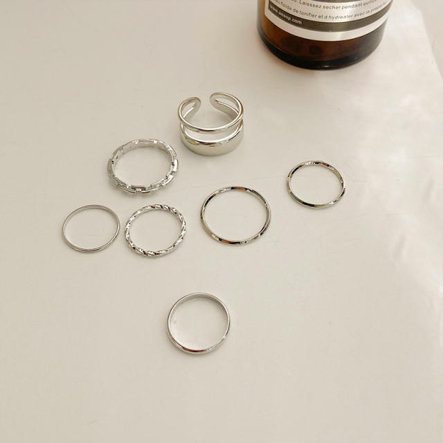 Hiphop simple finger ring set