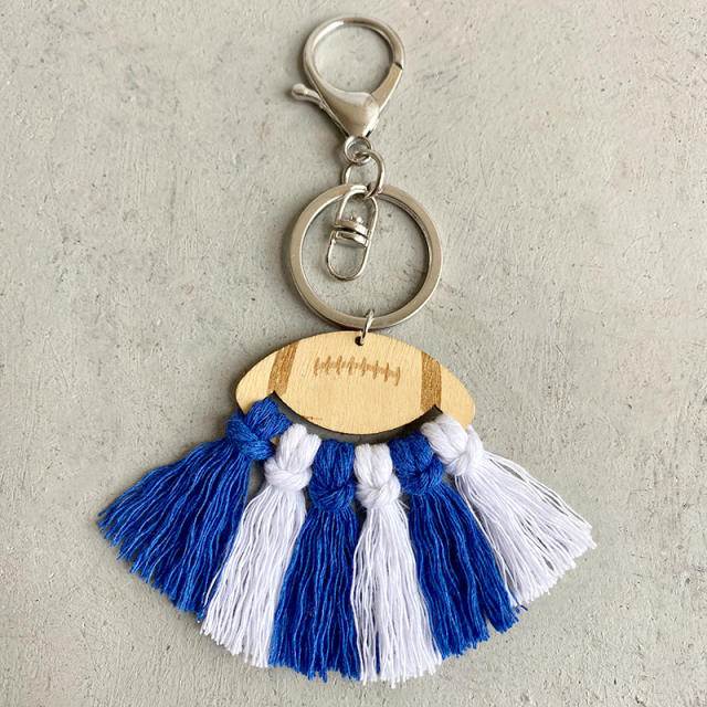 Handmade color tassel boho keychain