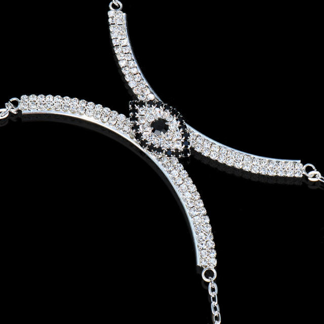 Evil eye chest brace diamond body chain