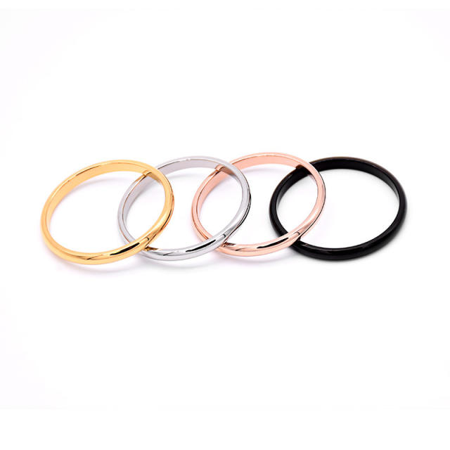 Simple stainless steel thin ring couple rings
