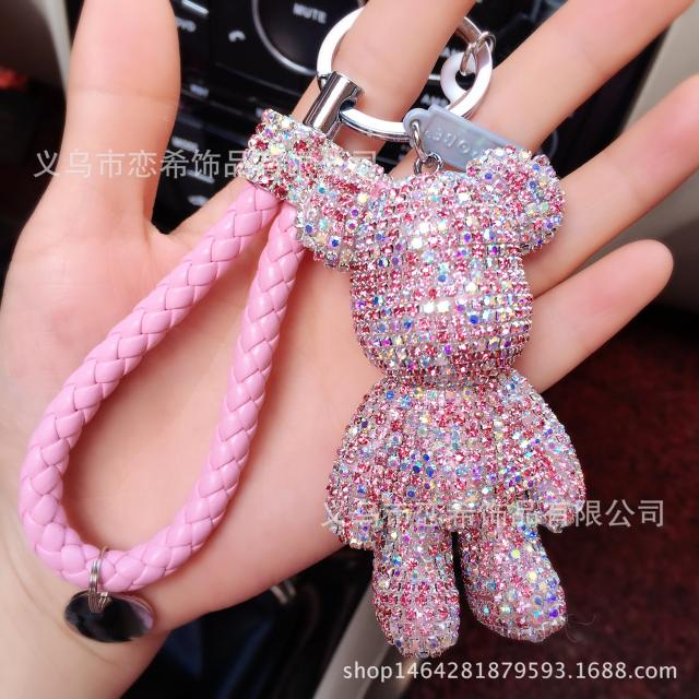 Diamond tassel bear keychain