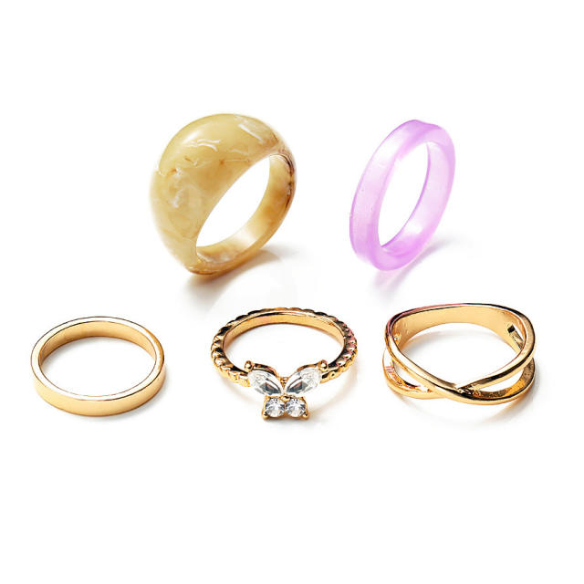 Enamel finger ring set