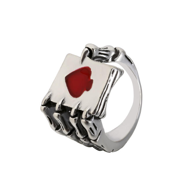 Playing cards punk finger ring