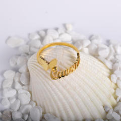 Stainless steel butterfly custom name openning rings