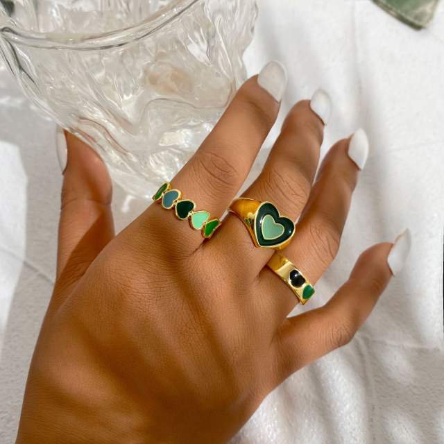 Enamel finger ring set