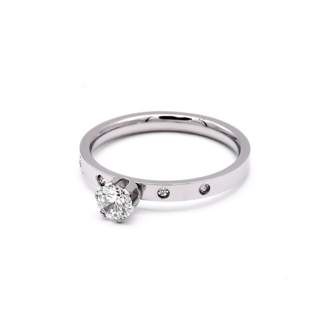 Diamond stainless steel engagement rings