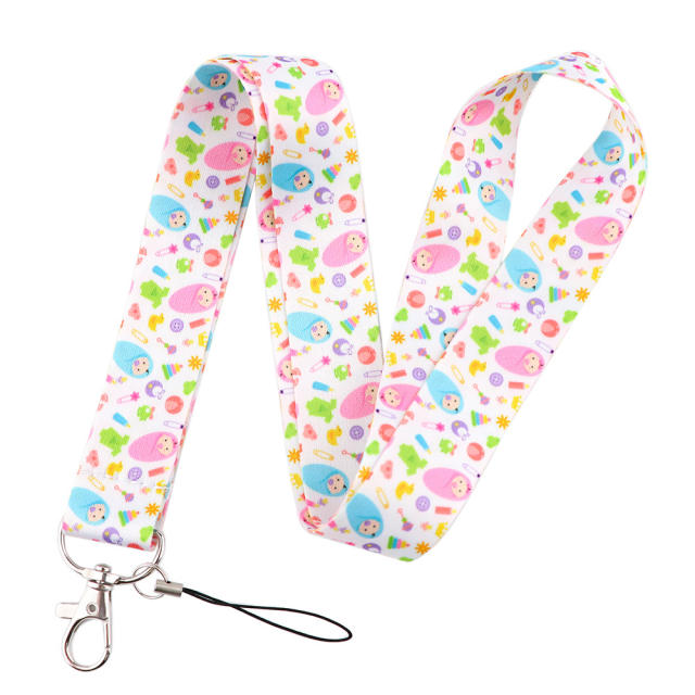 Cute baby pink bubble lanyard keychain