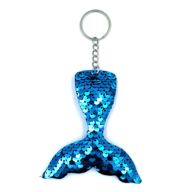 Hot sale sequins mermaid tail keychain