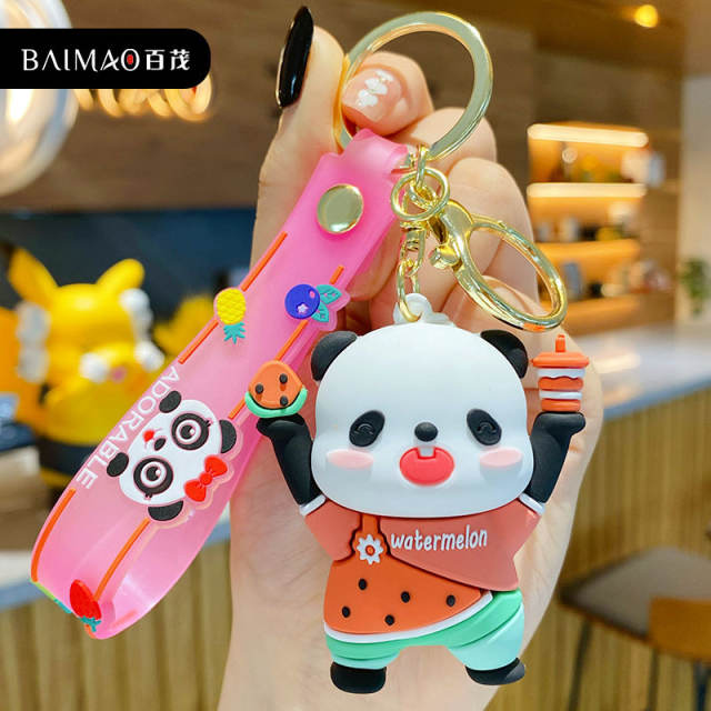 Fruit Milk tea Panda series keychain