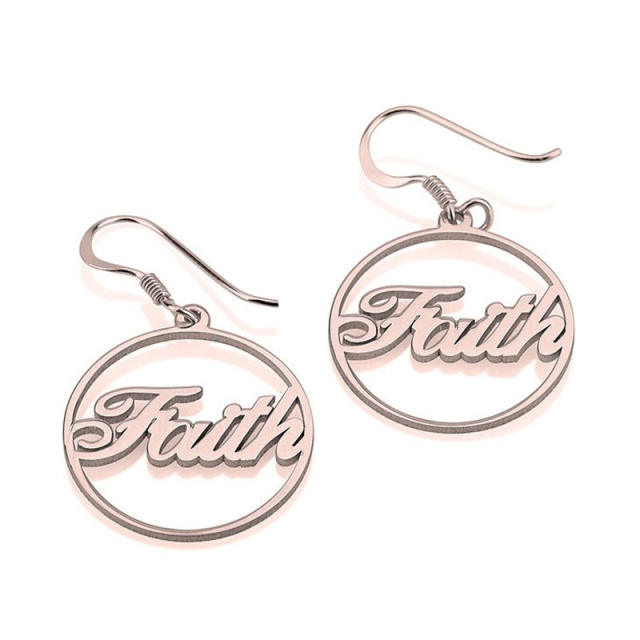 Personality 304 stainless steel customized name earrings