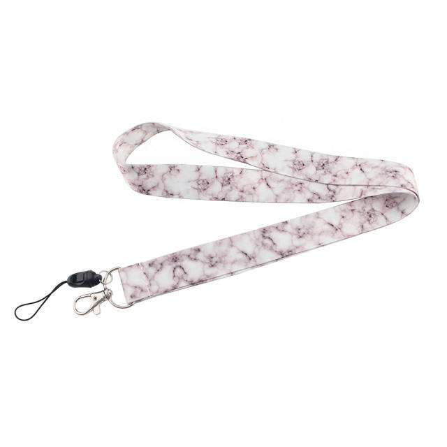 Gradient color marble pattern lanyard keychain