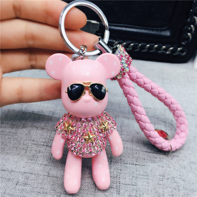 Popular diamond bear keychain