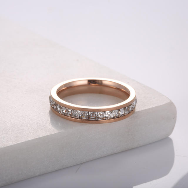 Diamond stainless steel ring couple ring