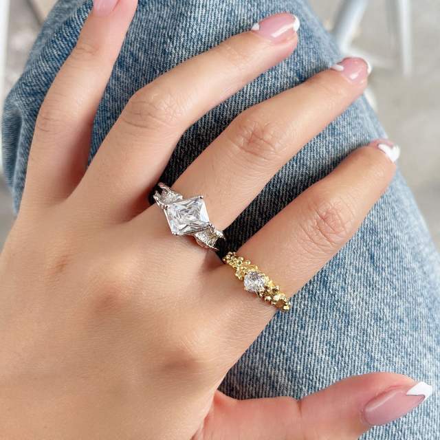 Retro CZ open ring