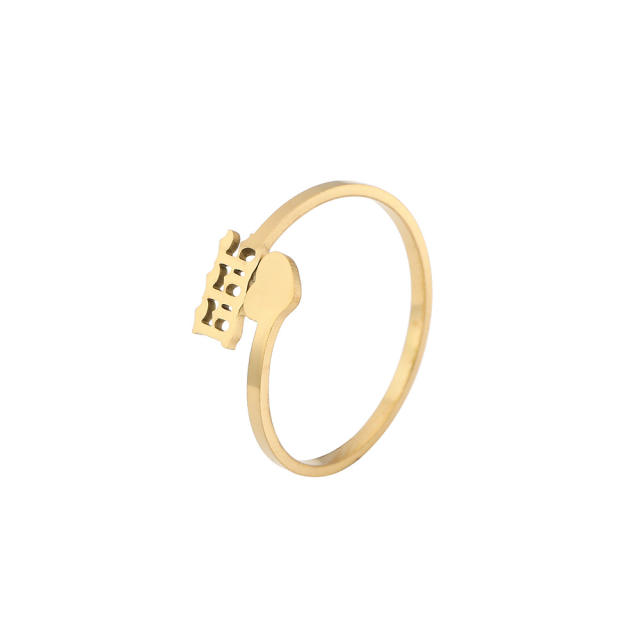 Heart numbers open finger ring