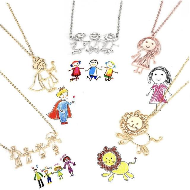 DIY children's painting necklace stainless steel necklace custom