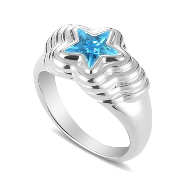 Color star punk finger ring