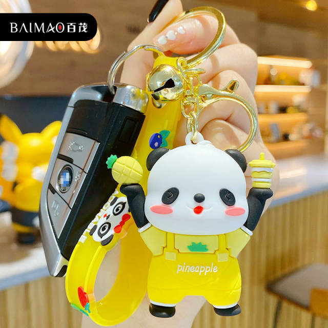 Fruit Milk tea Panda series keychain