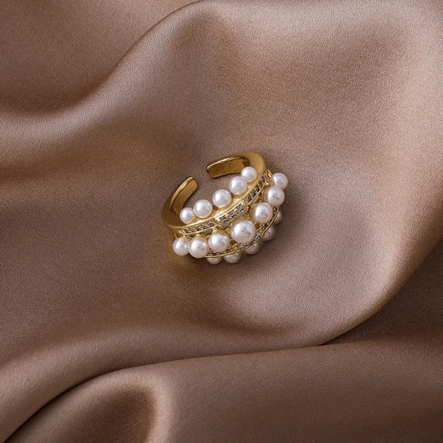 Pearl open finger ring