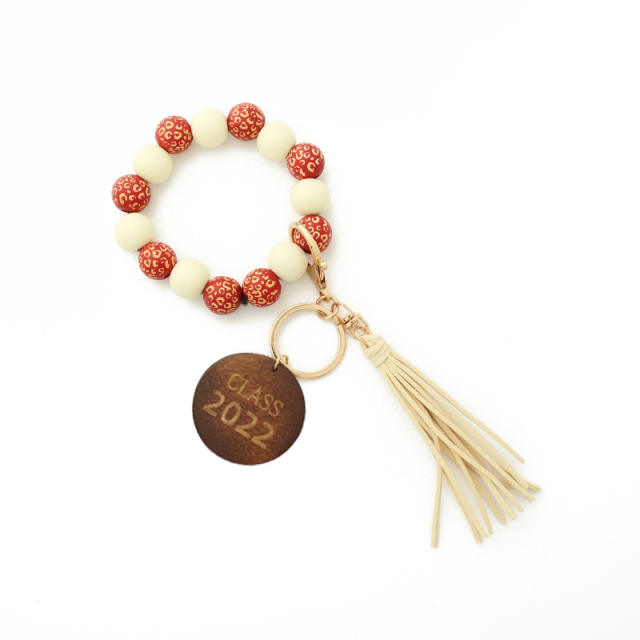 Bead tassel bracelet keychain