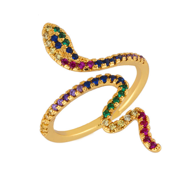 Fashion Color zircon snake ring