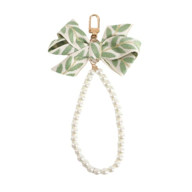 Creative bow pearl keychain