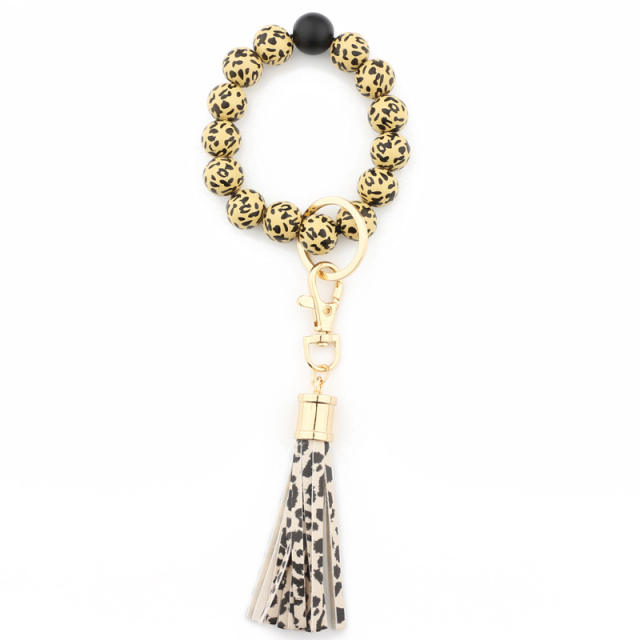 Tassel bead bracelet keychain