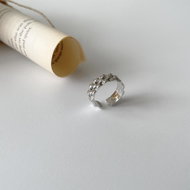 Korean-style concave convex surface open ring