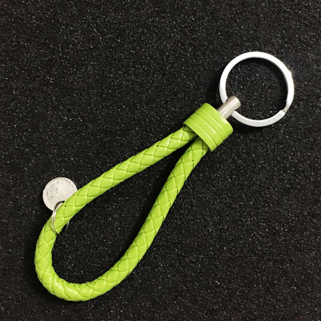 Braided PU leather simple keychain