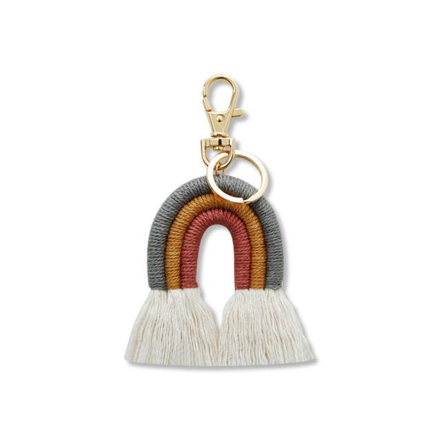 Creative handmade tassel rainbow keychain