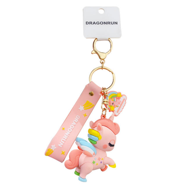 Colorful unicorn cartoon keychain