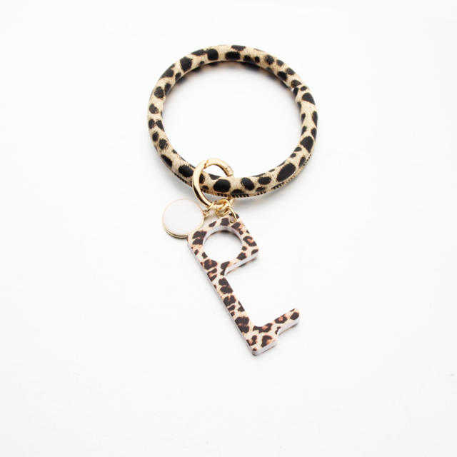 PU leather bracelet door opener keychain