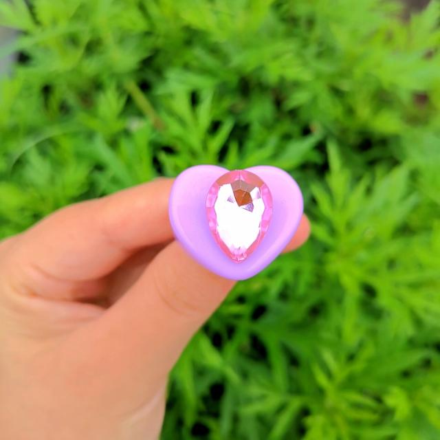 Resin heart color finger ring