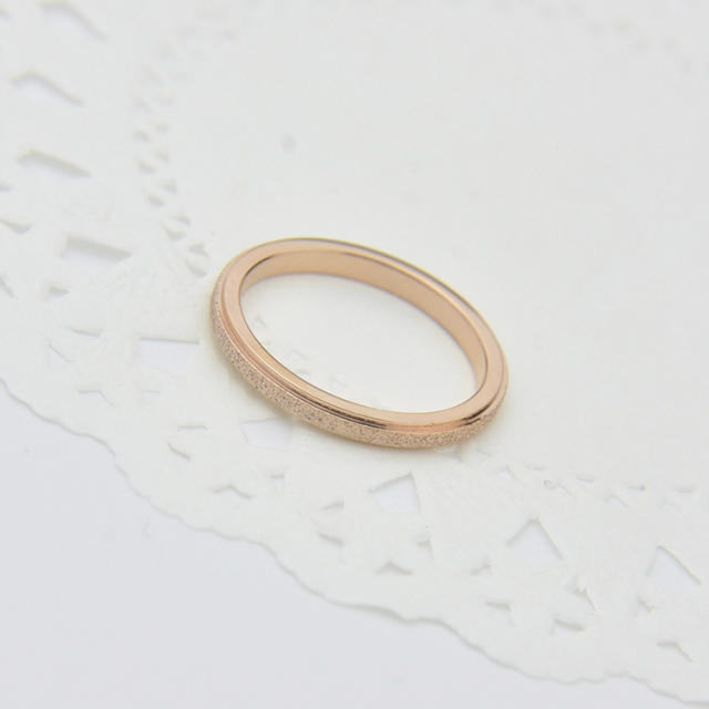 Stainless steel thin matte ring