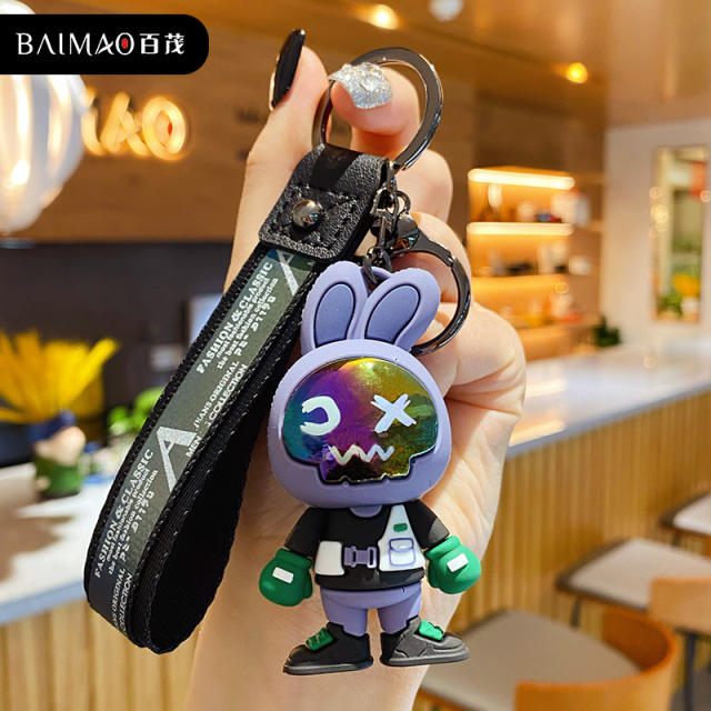 Color mask rabbit cool keychain