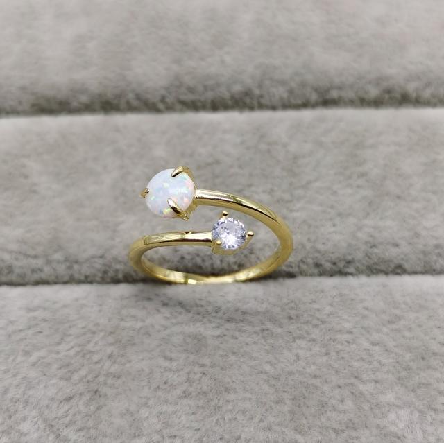 S925 opal stone openning rings